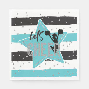 Cheerleading Blau Silber Schwarz Cheer Geburtstag Serviette