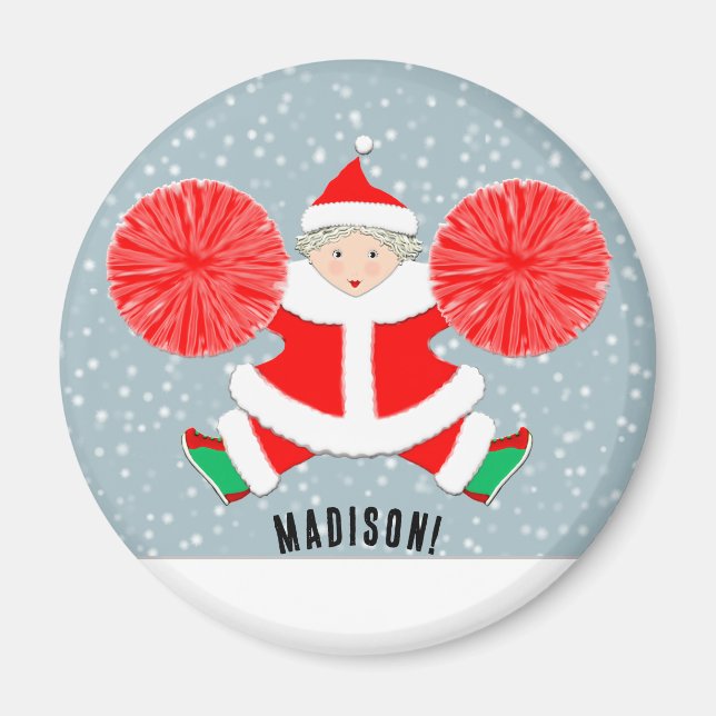 Cheerleading Christmas Stocking Stuffer Magnet (Vorne)