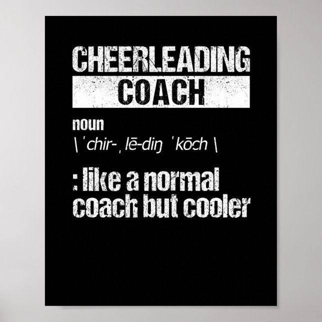 Cheerleading Coach Definition Cheerleader Trainer Poster (Vorne)
