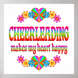 Cheerleading Herz glücklich Poster