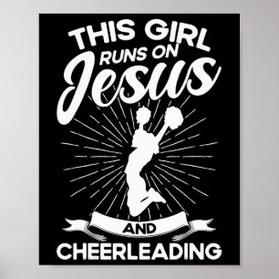 Cheerleading Jesus Dieses Mädchen läuft auf Jesus Poster