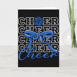 Cheerleading Jubel Blau Kokette Schleife Cheerlead Karte