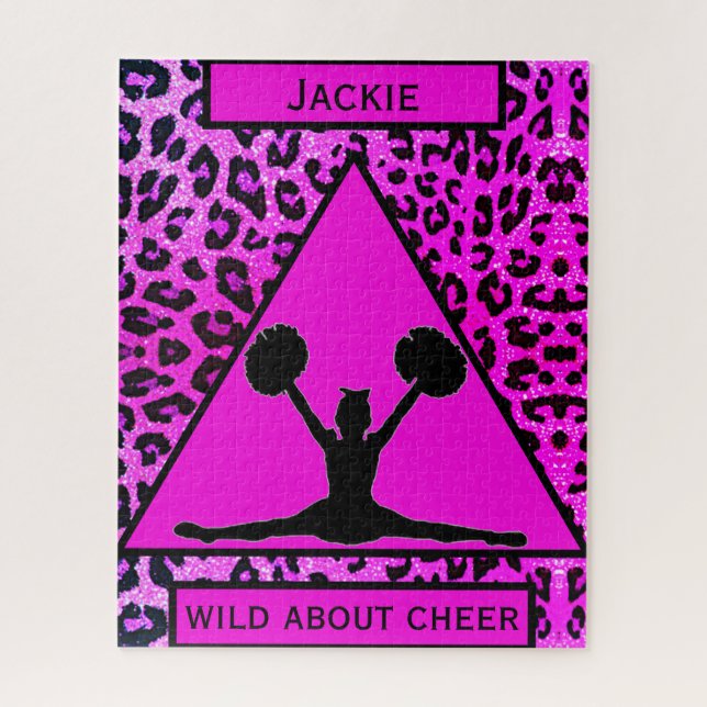 Cheerleading-Leopard Wild About Cheer Puzzle (Vertikal)