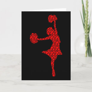 Cheerleading Liebhaber Valentinsherzen Liebe Cheer Karte