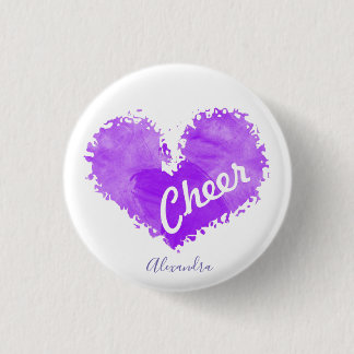 Cheerleading lila Herzknopf Button