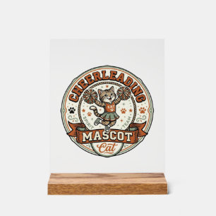Cheerleading-Maskottchen Katze Cheerleading-Maskot Acrylschild