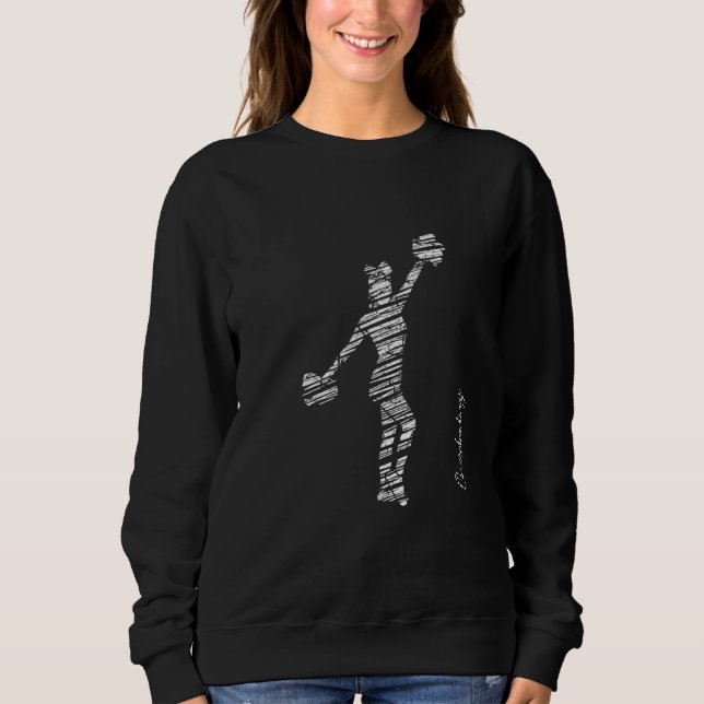 Cheerleading-Silhouette jubelt 50 Sweatshirt (Vorderseite)