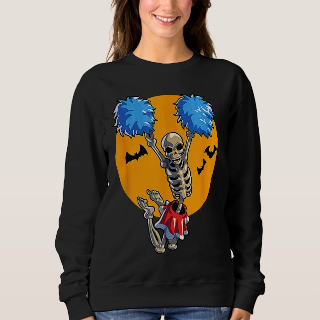 Cheerleading Skeleton Halloween Cheer Mom Girls Wo Sweatshirt (Vorderseite)