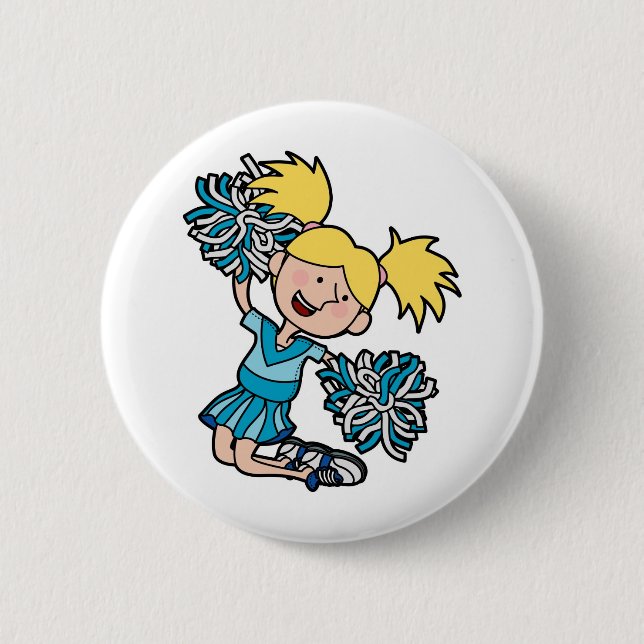 cheerleading Springen des Mädchens in die Luft Button (Vorderseite)