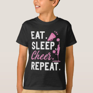 Cheerleading-Tanz Cheerleader Mädchen Essen Schlaf T-Shirt