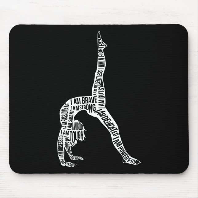 Cheerleading-Tumbling-Flip-Akrobatik-Mädchen-Desig Mousepad (Vorne)