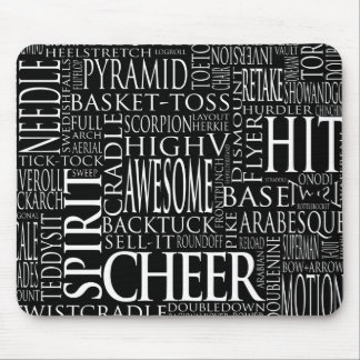 Cheerleading Wort-Wolken-Mausunterlage Mousepad