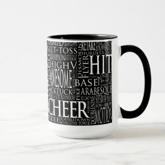 Cheerleading Wort-Wolken-Tasse in Schwarzweiss Tasse