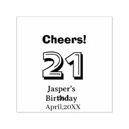 Cheers 21 birthday bold letter name boy man gifts  permastempel