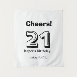 Cheers 21 birthday bold letter name boy man gifts  wandteppich