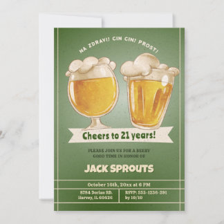 Cheers 21 Jahre Bier 21. 21 Mann Geburtstag Einladung