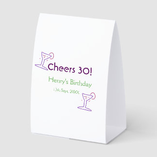 cheers 30th birthday name wine purple glass green  tischaufsteller 