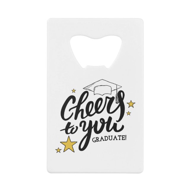 Cheers Abschluss Graphics Best Graduation Party Geldbeutel Flaschenöffner (Vorderseite)