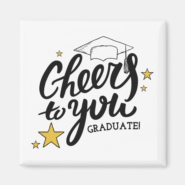 Cheers Abschluss Graphics Best Graduation Party Magnet (Vorne)