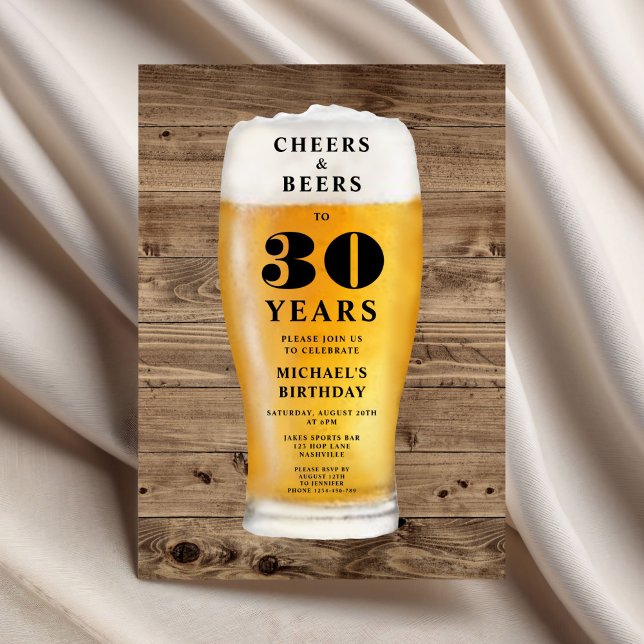 Cheers And Beers 30th Birthday Einladung (Cheers And Beers 30th Birthday Invitation)