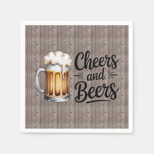 Cheers and Beers Adult Birthday Party  Serviette (Vorderseite)