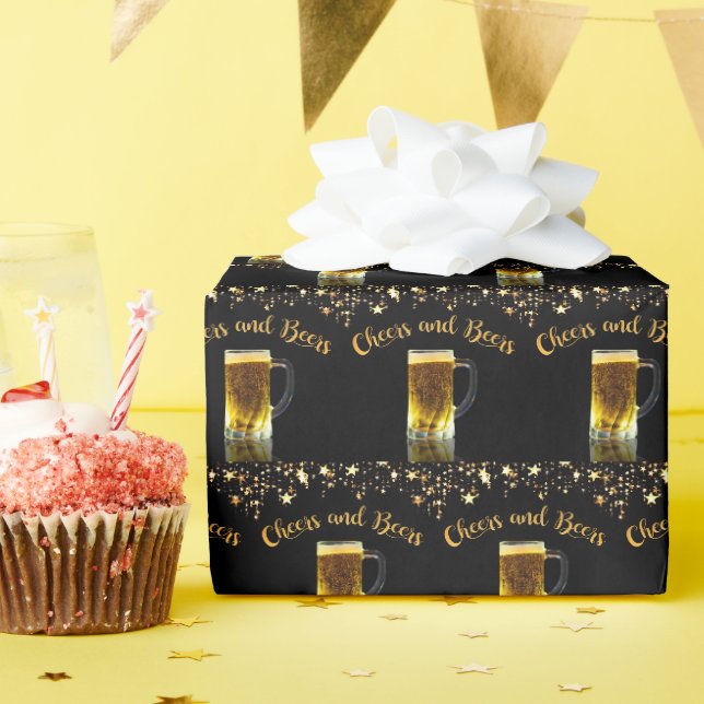 "Cheers and Beers" Geschenkpapier (Geburtstagsparty)