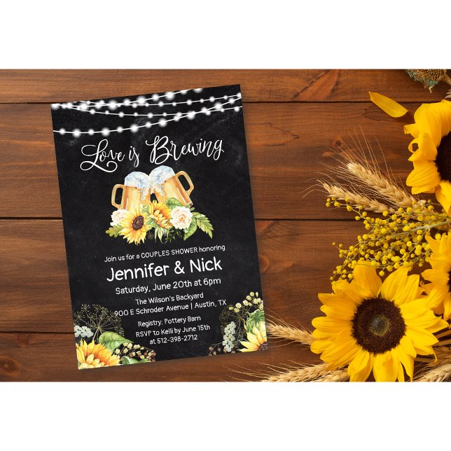 Cheers and Beers Rustic Couples Dusche Einladung (Von Creator hochgeladen)