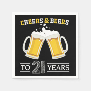 Cheers and Beers to 21 Years Napkins Serviette