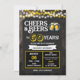 Cheers and Beers to 60 Years Surprise Backyard Einladung