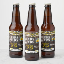 Cheers and Beers to 75 Years Rustic Birthday