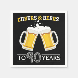 Cheers and Beers to 90 Years Napkins Serviette