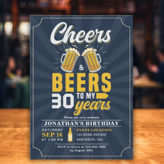 Cheers and Beers to my 30 Years Fun Birthday Einladung