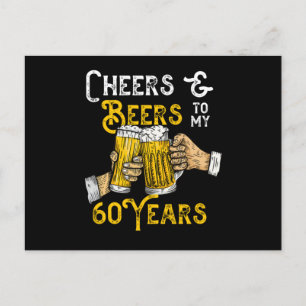 Cheers And Beers To My 60 Years 60th Birthday Born Postkarte