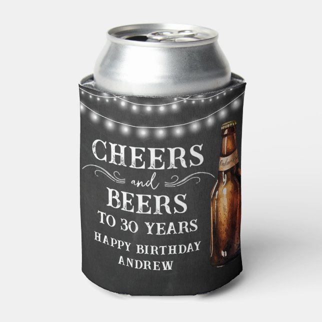 Cheers and Bers 30. Geburtstag Cooler Dosenkühler (Kanne Vorderseite)