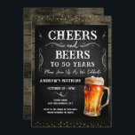 Cheers and Bers 50. Geburtstagsparty Budget Einladung<br><div class="desc">Biersorten und Biersorten zum Geburtstag. Einfach zu personalisieren. Alle Texte sind individuell einstellbar und lassen sich für Ihr eigenes Party leicht ändern. Khalkboard und rustikale Holz Hintergrundelemente. Fun Chalkboard Wirbel und Schnörkel. Tasse von Aquarellbier. Einladungen für ihn. Bar oder Hinterhof GRILLEN Geburtstagsdesign. Jedes Alter, ändern Sie einfach den Text. evite,...</div>