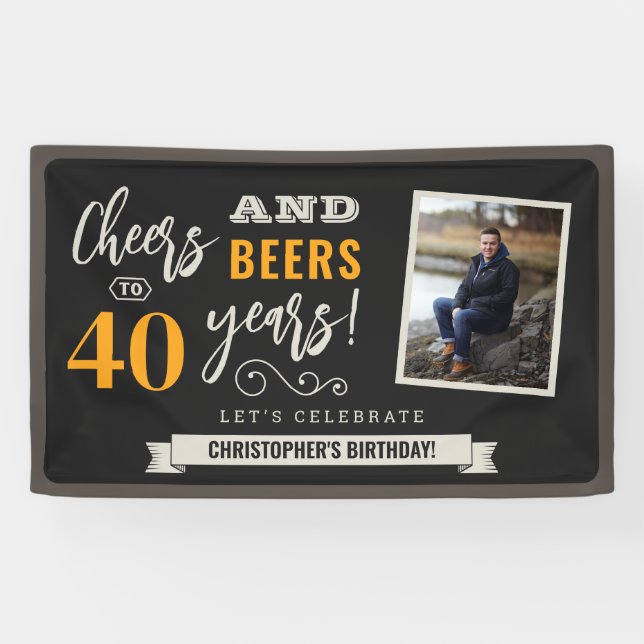 Cheers and Bers Birthday Foto Banner 3x5 (Horizontal)