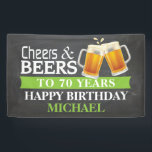 Cheers and Bers Happy 70. Geburtstag Banner Grün<br><div class="desc">Cheers und Biere glücklich 70. Geburtstag Banner Grün. Für weitere Anpassungen klicken Sie bitte auf die Schaltfläche "Anpassen" und verwenden Sie unser Designwerkzeug,  um diese Vorlage zu ändern.</div>