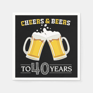 Cheers and Bers to 40 Years Napkins Serviette
