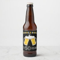 Cheers and Bers to 50 Years Beer Bottle Label