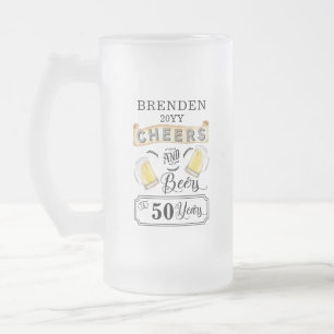 Cheers and Bers to 50 Years Birthday Mattglas Bierglas