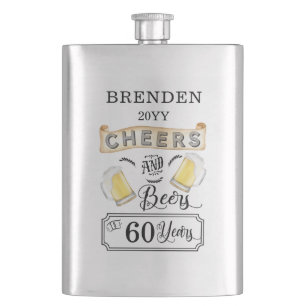 Cheers and Bers to 60 Years Birthday Flask Flachmann
