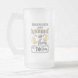 Cheers and Bers to 70 Years Birthday Mattglas Bierglas