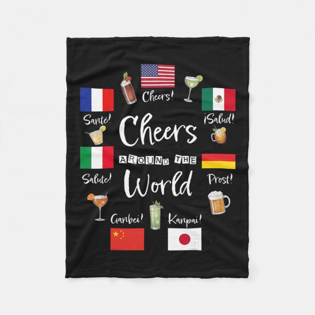 Cheers Around The World Vacation Drinking Funny Dr Fleecedecke (Vorderseite)