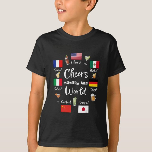 Cheers Around The World Vacation Drinking Funny Dr T-Shirt (Vorderseite)