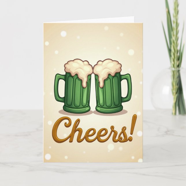 Cheers Beer Mugs Celebration Card Karte (Vorderseite)