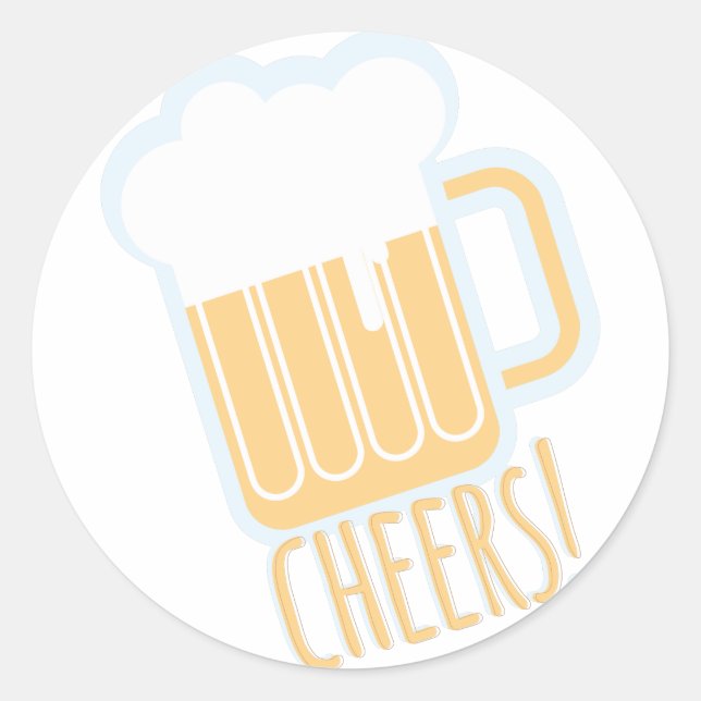 Cheers Beer Runder Aufkleber (Vorderseite)