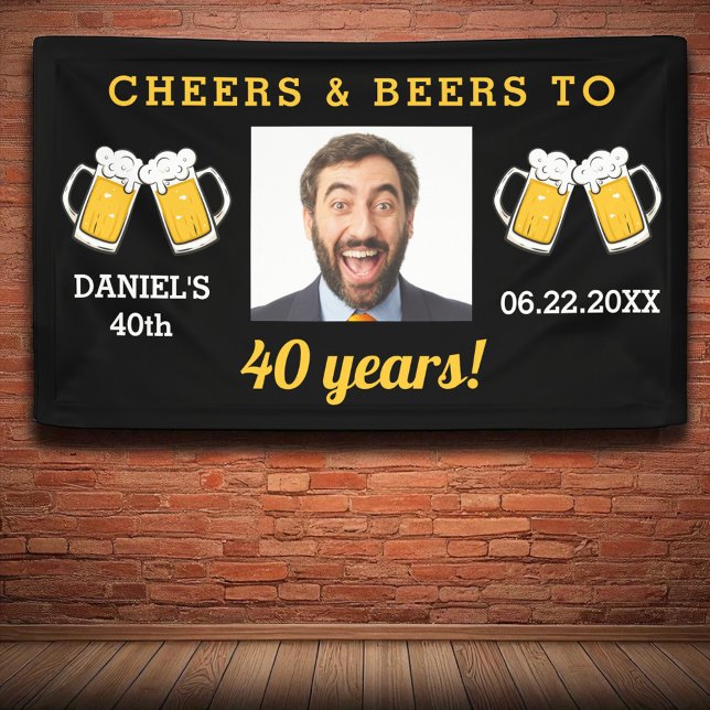 Cheers & Beers 40 Jahre Geburtstag Foto Keepake Banner (Von Creator hochgeladen)