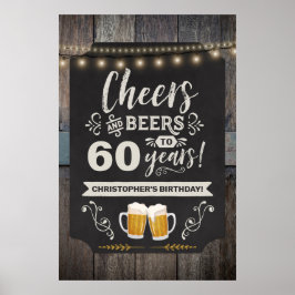 Cheers & Beers 60. Begrüßungszeichen 20 x 30 Poster