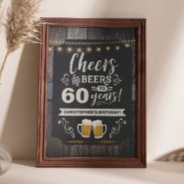 Cheers & Beers 60. Begrüßungszeichen 20 x 30 Poster
