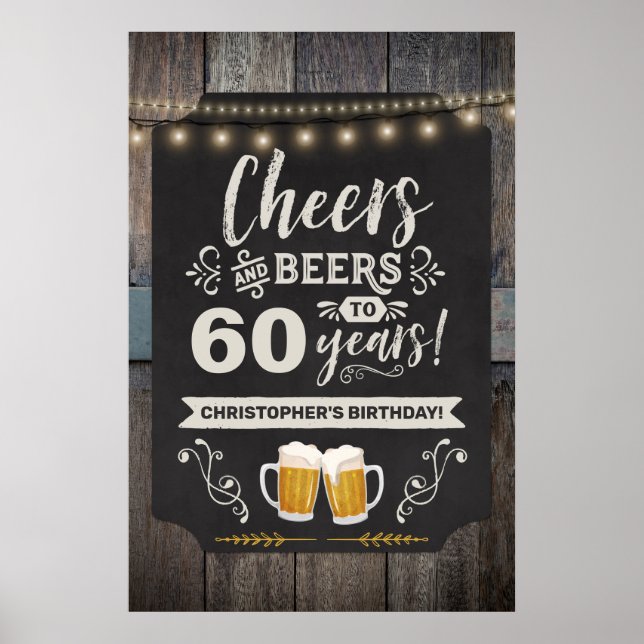 Cheers & Beers 60e Affiche de bienvenue 20x30 (Devant)